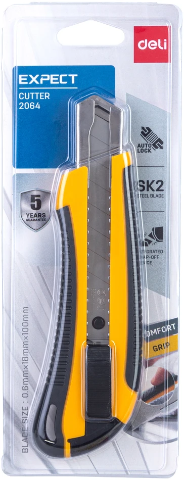 Kanceliarinis peiliukas DELI Expect 18mm metall blistris