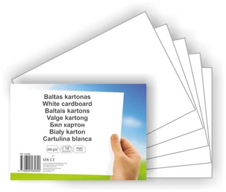 Kartonas SMLT, A4, 300g, 10 lapų , baltas