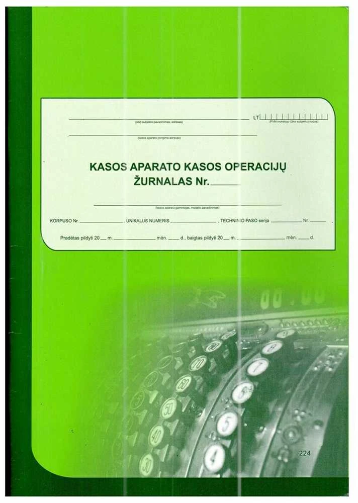 Technoinform Kasos operacijų žurnalas, A4 vertikalus