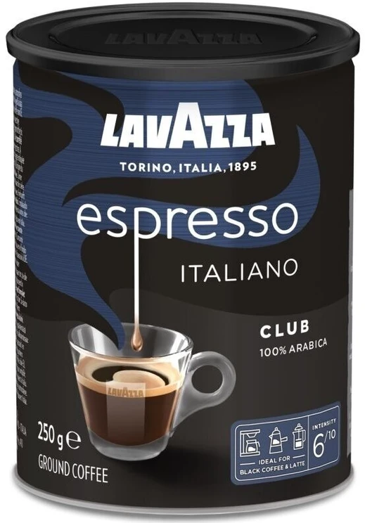 Objektyvas Kava Lavazza Club Espresso, skardinėje dėžutėje, 250g