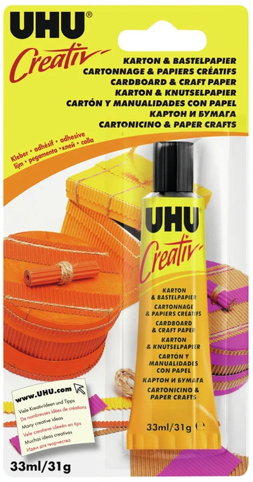 Klijai UHU Creative kartonui ir kraft popieriui 33ml