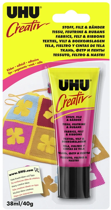 Klijai UHU Creative tekstilės, veltinio ir juostų 38ml