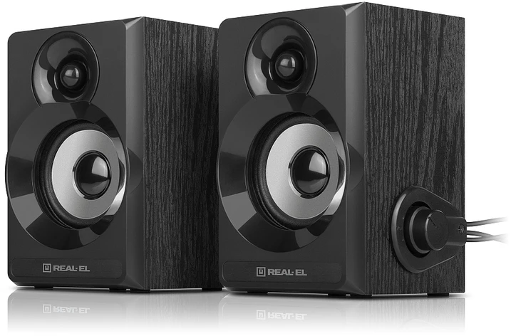 Kompiuterio kolonėlės Kolonėlės REAL-EL S-200 juodos spalvos