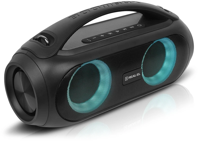 Kompiuterio kolonėlės Kolonėlės REAL-EL X-745 juodos spalvos, Bluetooth, nešiojami