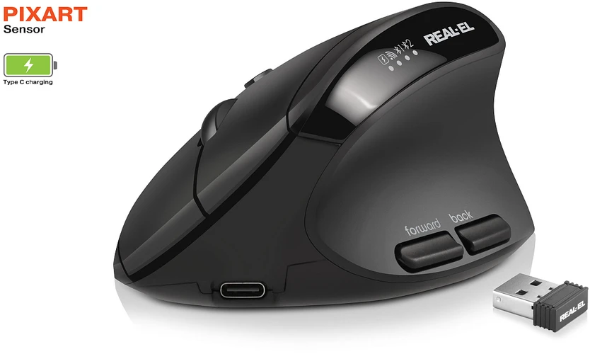 Kompiuterio pelė REAL-EL RM-490W Ergonomiška