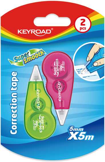 Korektūros juostelė Keyroad mini PET, 5mmx5m 2vnt./pak.