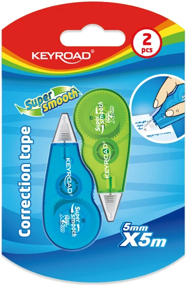 Korektūros juostelė Keyroad mini PET, 5mmx5m 2vnt./pak.