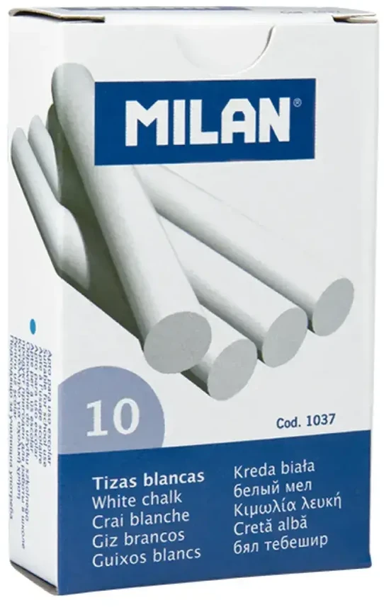 Kreida Milan, apvali, 10vnt, baltos spalvos