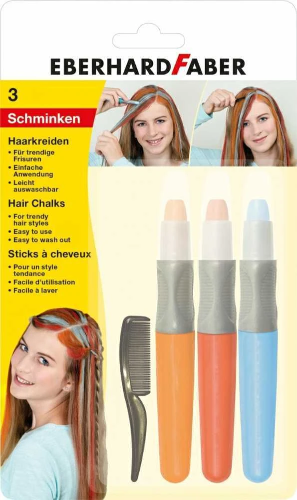 Kreidelės plaukams EberhardFaber Basic, 3vnt