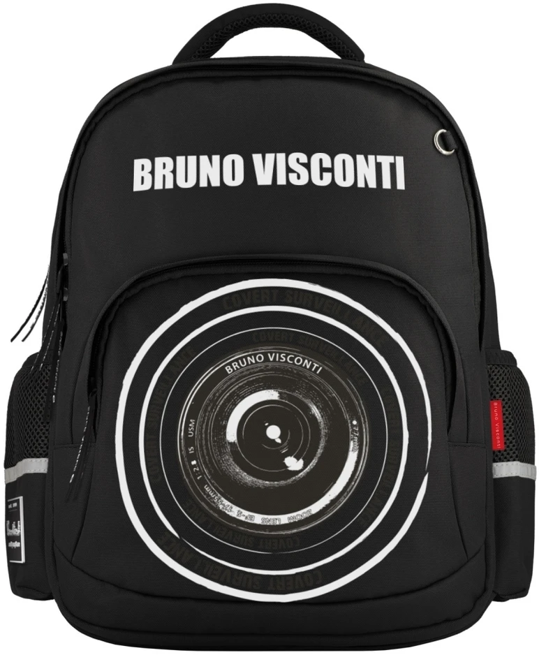Kuprinė Bruno Visconti Lens, ergonomiška, juodos spalvos