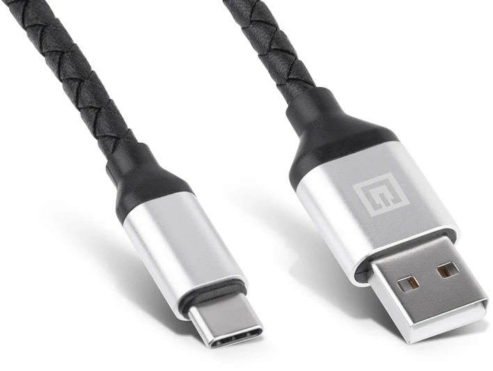 Laidas REAL-EL Premium USB A – C tipo, odinis, juodos spalvos, 1 m, odinis