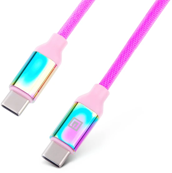 Laidas REAL-EL Premium USB Type-C – Type-C Rainbow 1m, vaivorykštės spalvos