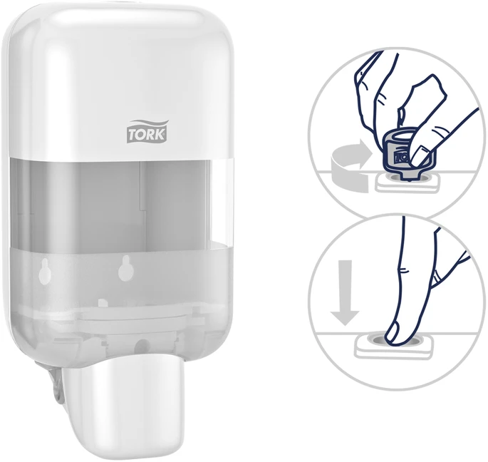 Muilo ir dezinfekantų dozatorius TORK S5, baltos sp.565200