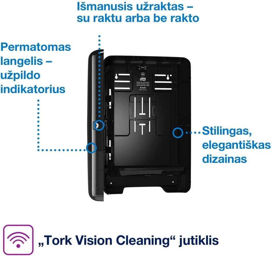 Rankų valymo popieriaus laikiklis TORK 552008 , H2