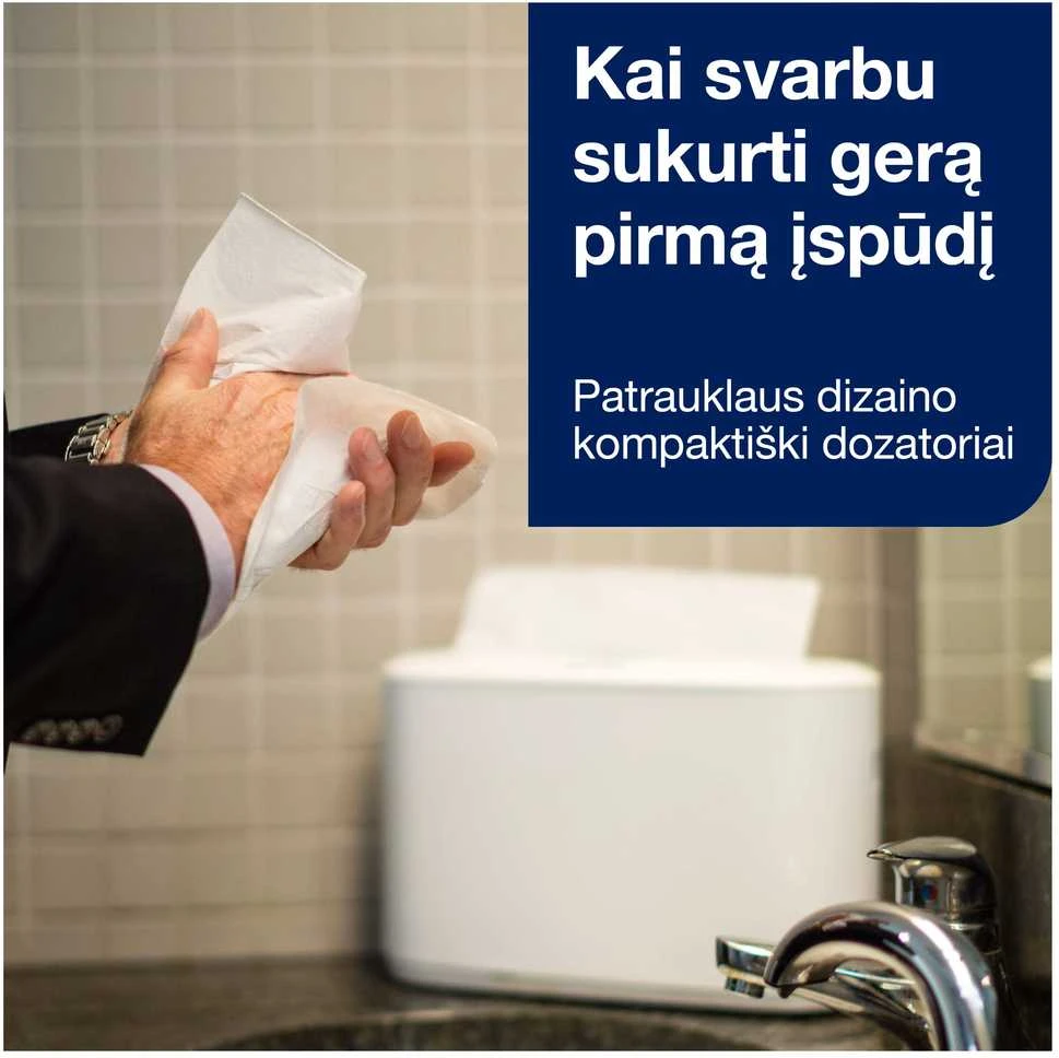 Popierinių rankšluosčių laikiklis TORK Xpress Countertop Multifold 323 x 218 x 116 mm, baltas, 552200