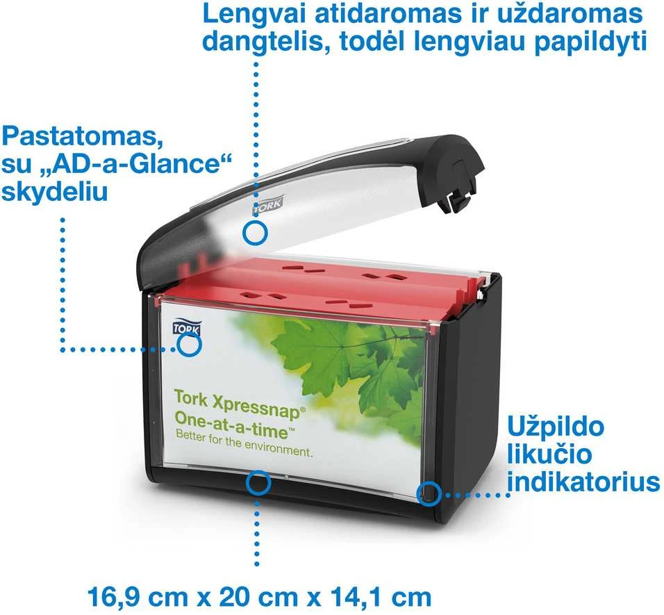 Servetėlių dozatorius TORK XPRESSNAP TABLETOP, 20.1 x 15.5 x 15 cm, (272611)