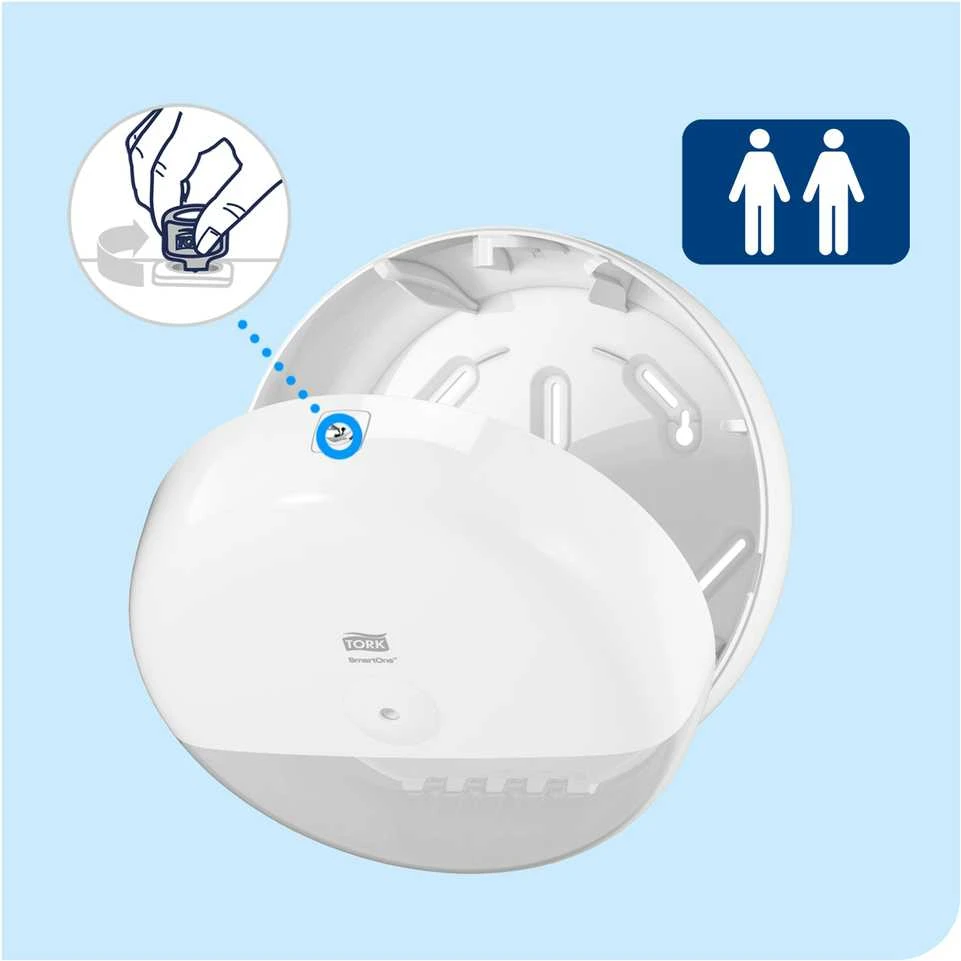 Tualetinių servetėlių laikiklis TORK SmartOne Mini T9, baltas, 1 vnt. 681000
