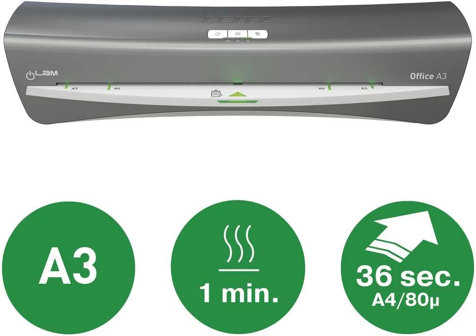 Laminavimo aparatas LEITZ iLAM OFFICE, A3, sidabro sp.