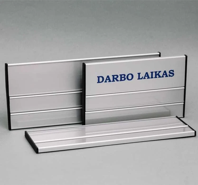 Lentelė informacinė 7.1 Darbo laikas vienpusė, su keičiama informacija, 125x200mm