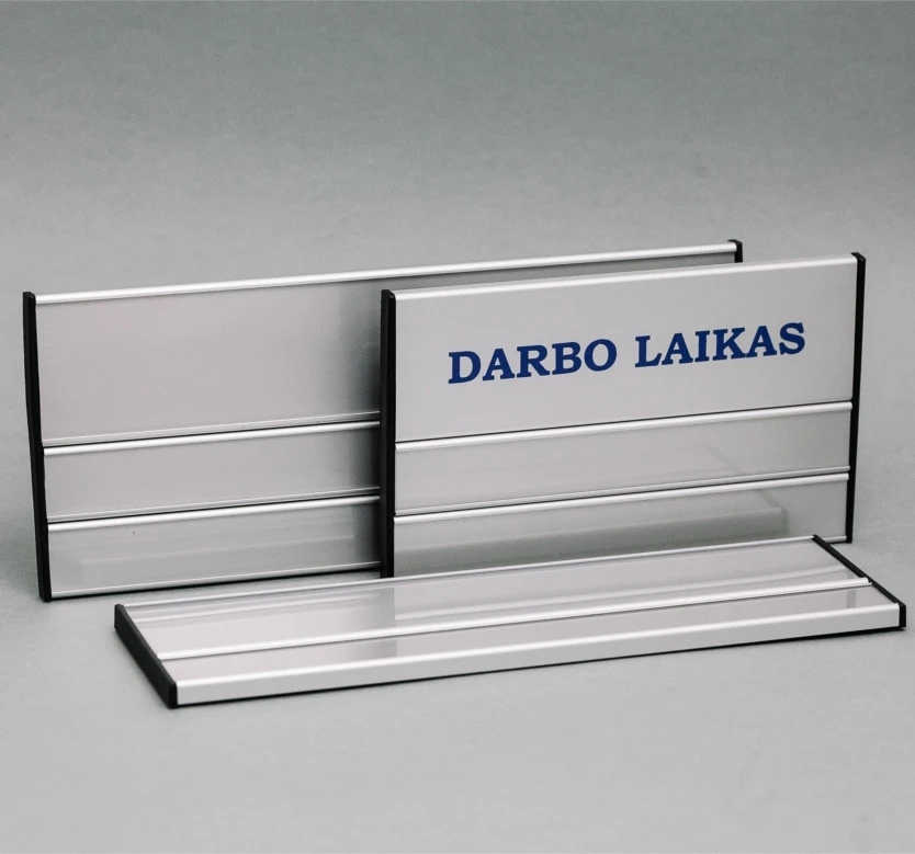 Lentelė informacinė 7.1 Darbo laikas vienpusė, su keičiama informacija, 125x200mm