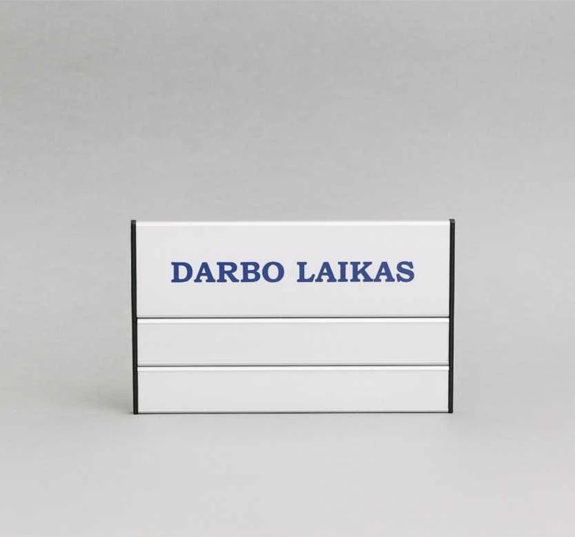 Lentelė informacinė 7.1 Darbo laikas vienpusė, su keičiama informacija, 125x200mm