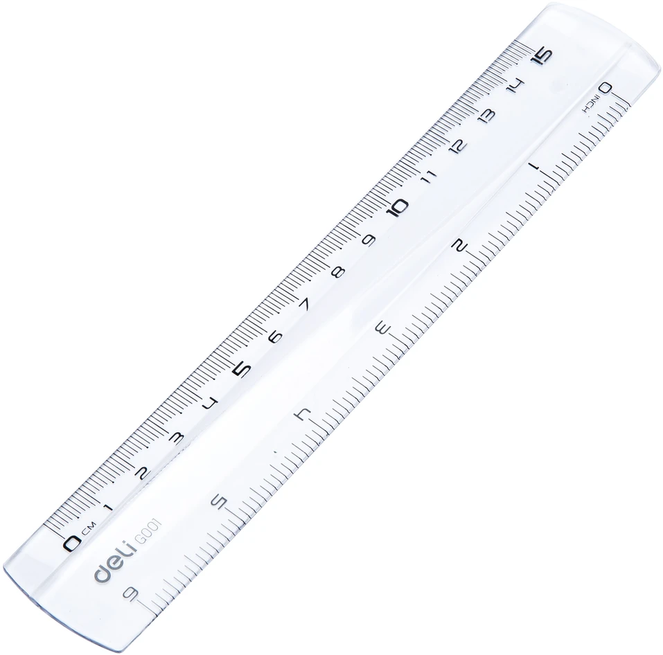 Liniuotė DELI 15cm skaidri