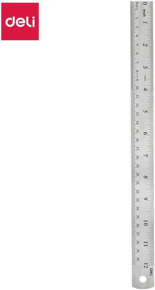 Liniuotė DELI 30cm metalinė