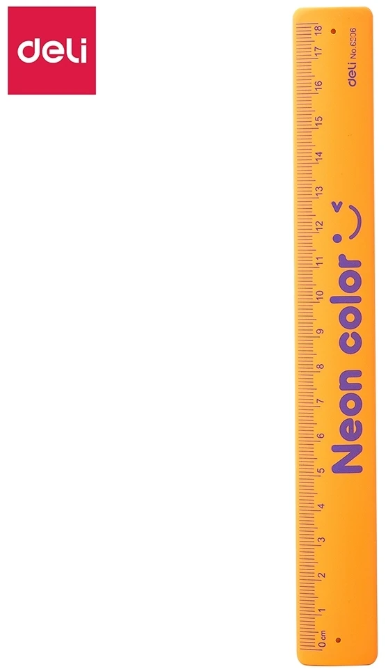 Liniuotė DELI E6206, 18cm, įvairių spalvų