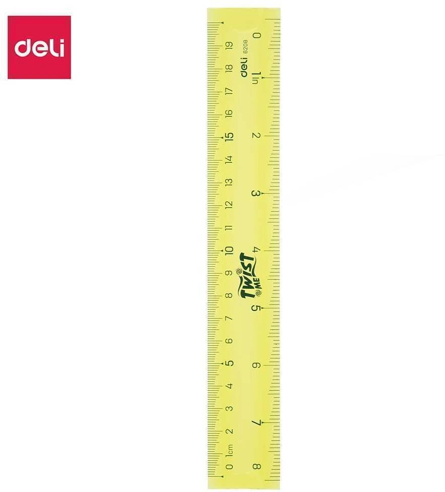 Liniuotė DELI E6208 20cm, įvairių spalvų
