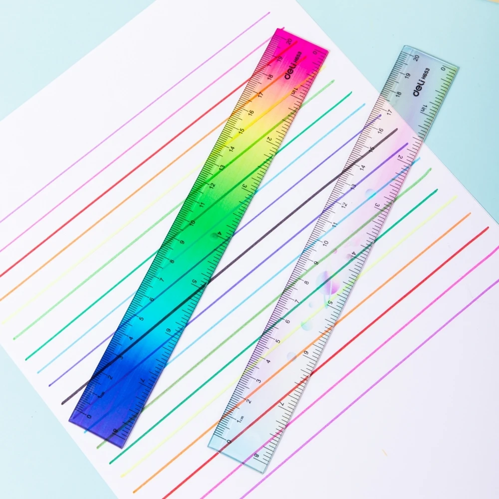 Liniuotė DELI H653, 20cm, įvairių spalvų