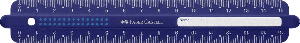 Liniuotė Faber-Castell Dots, 15cm juodos arba mėlynos spalvos