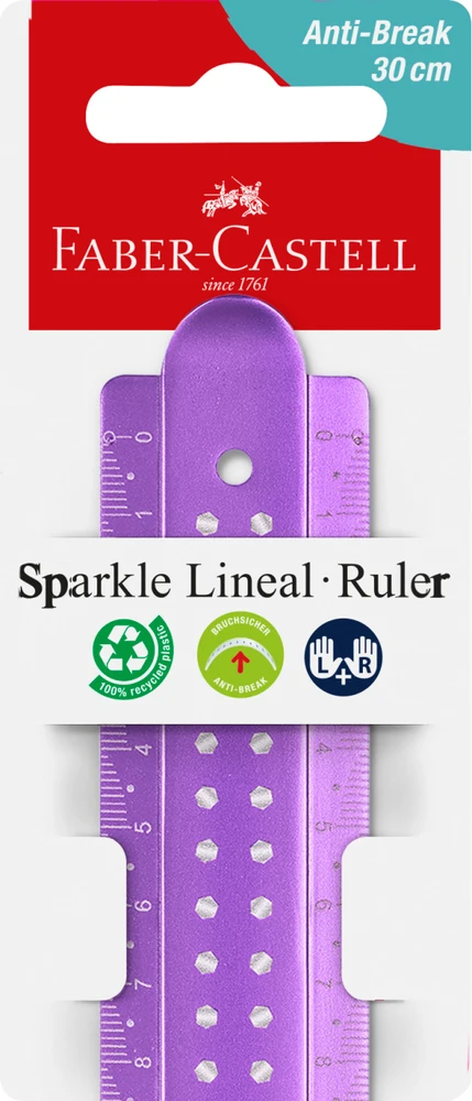 Liniuotė Faber-Castell Sparkle, 30cm violetinės spalvos