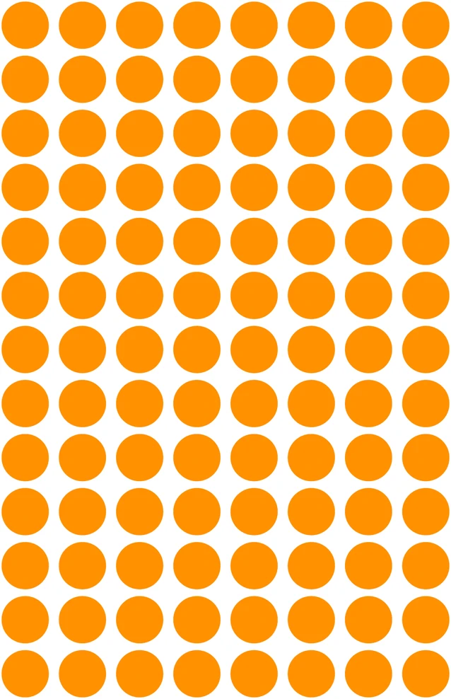 Lipdukai AVERY, apvalūs, Ø8mm, 416vnt, oranžinė