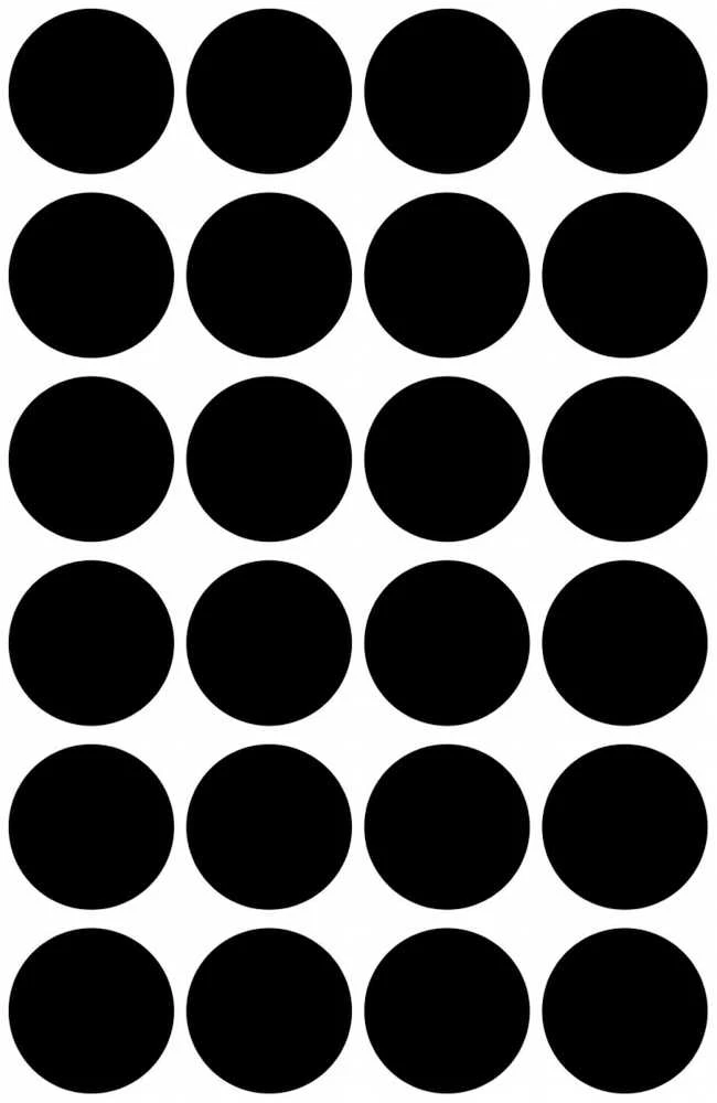 Lipdukai Avery Zweckform, apvalūs, Ø18mm, 96vnt pakuotėje, juodos spalvos