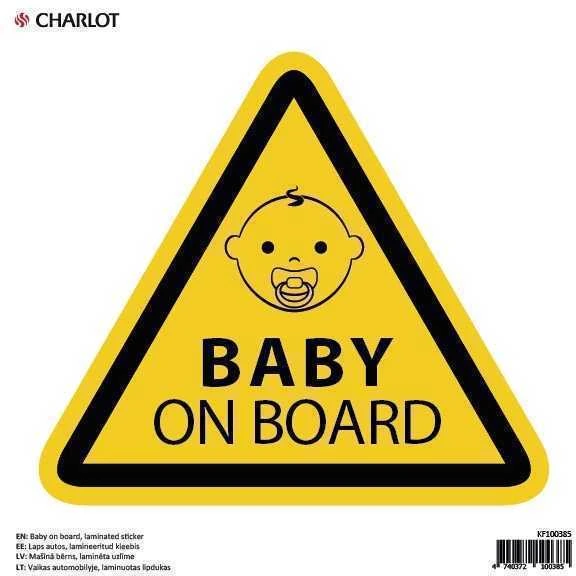 Lipdukas Charlot 150x150mm, Baby on board, (anglų kalba)