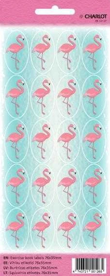 *Lipdukas Charlot, flamingai, 20mm, 20vnt