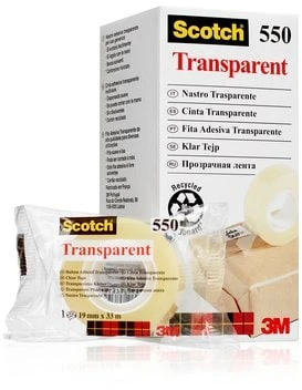 3M Lipni juostelė SCOTCH 550, 19 mm x 33 m, ypač skaidri