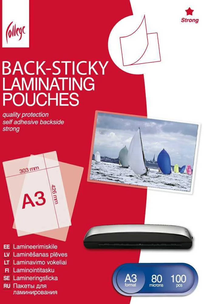 Lipni laminavimo plėvelė A3 (303x426mm) 80mic/100 lapų
