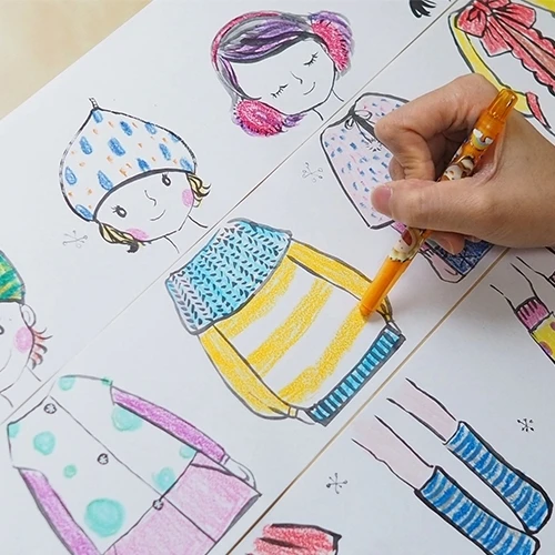 Lipni spalvinimo knygelė rulone StickN, Little Designer – Žiema