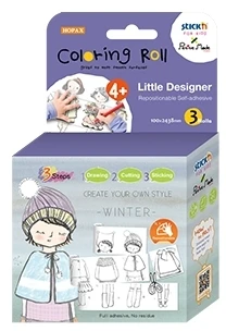 Lipni spalvinimo knygelė rulone StickN, Little Designer – Žiema