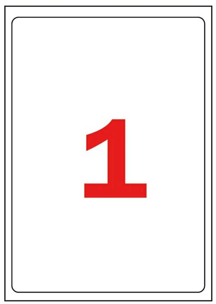 Lipnios etiketės Apli, A4, 199.6x289mm, 1 etiketė lape, 100 lapų, baltos spalvos