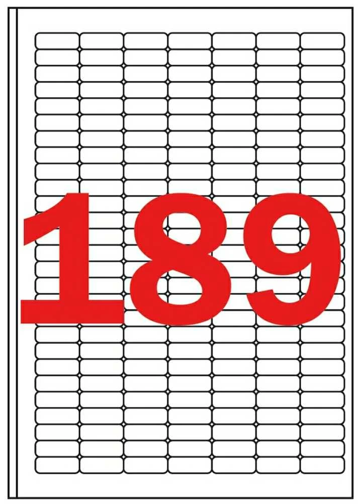 Lipnios etiketės Apli, A4, 25.4x10mm, nuimamos, 189vnt., 25lapai