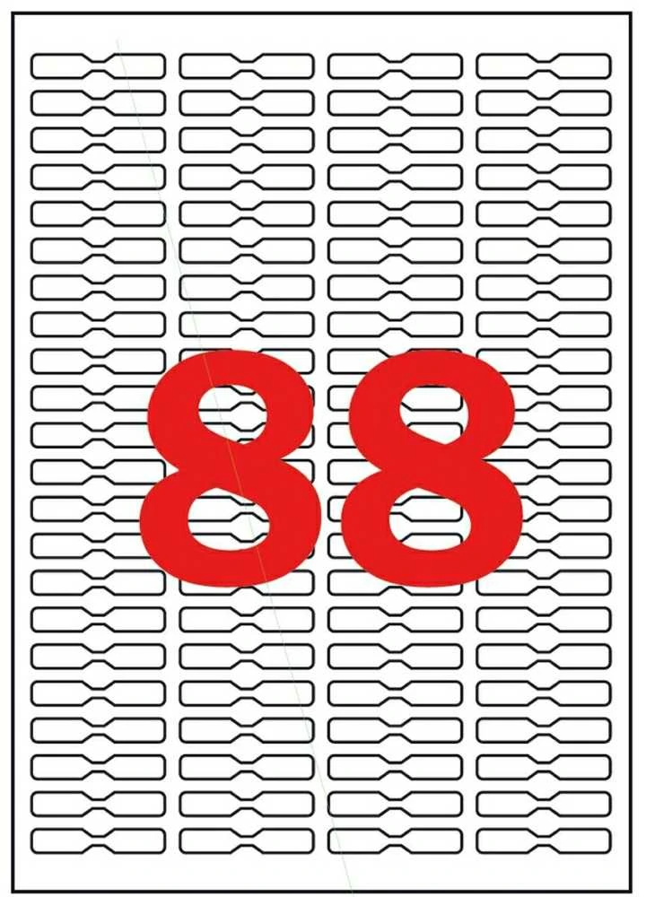Lipnios etiketės Apli, A4, 45x8mm, 88 etiketės lape, nuimamos, 25 lapai
