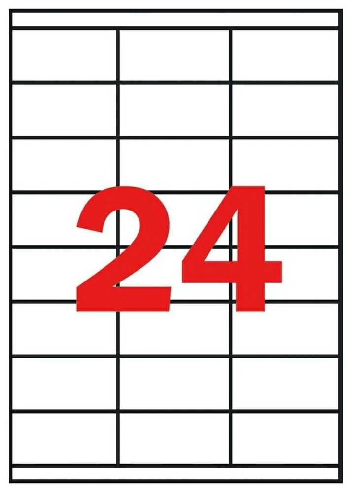 Lipnios etiketės Apli, A4, 64.6×33.8mm, nuimamos, 24 etiketės lape, 100 lapų, baltos spalvos