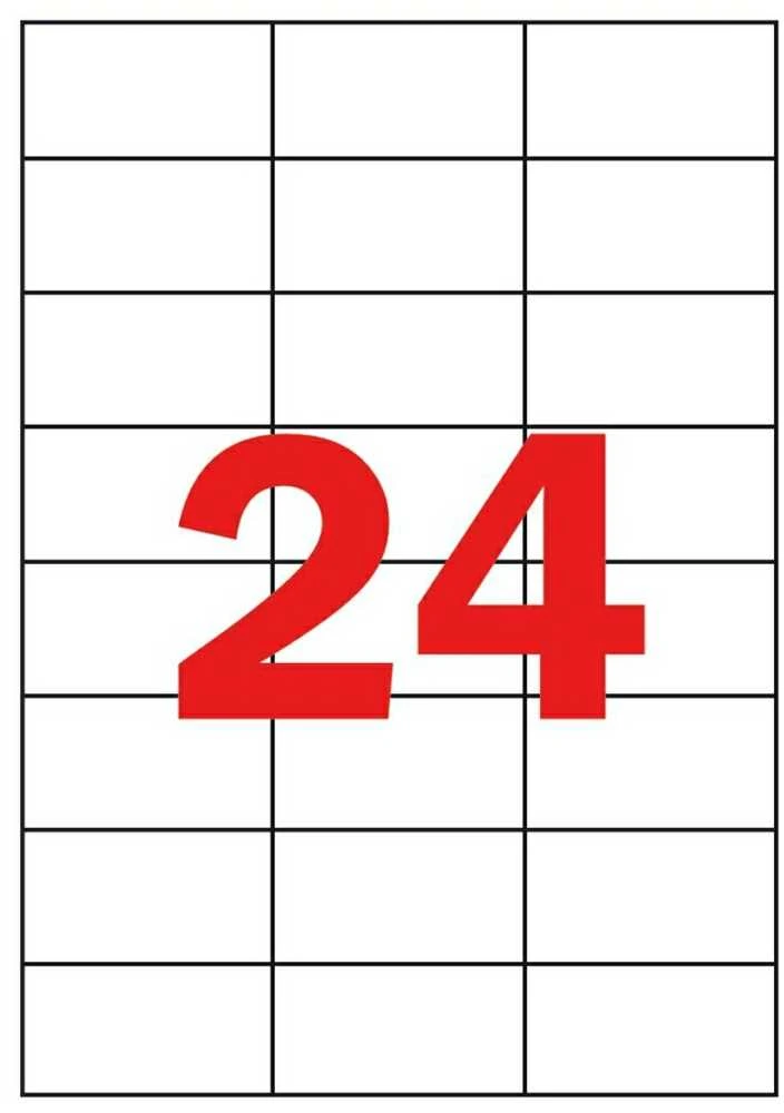 Lipnios etiketės Apli, A4, 70x37mm, 24 etiketės lape, 20 lapų, mėlynos spalvos