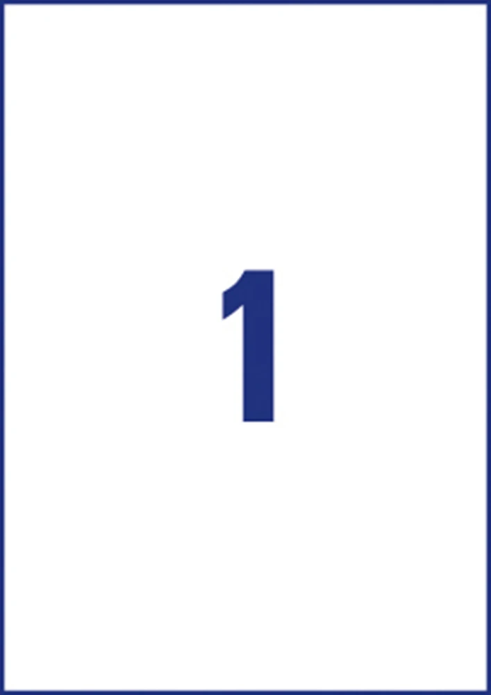 Lipnios etiketės Avery Europe, A4, 210x297mm, 1 etiketė lape, 100 lapų, baltos spalvos