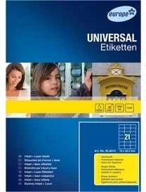 Lipnios etiketės Avery, A4, 70×42.3mm, 21 etiketė lape, be rėmelio, 100 lapų, baltos spalvos