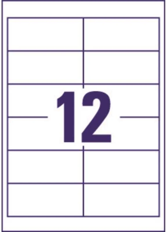 Lipnios etiketės Avery Europe, A4, 97x42.3mm, 12 etikečių lape, 100 lapų, baltos spalvos