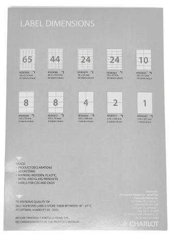 Lipnios etiketės College, A4, 38×21,2mm, 65 etiketės lape, 100 lapų, baltos spalvos