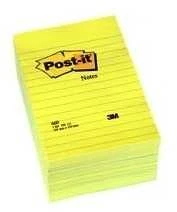 3M Lipnūs lapeliai Post-it, 102 x 152 mm, 100 lapelių, linijomis, geltona